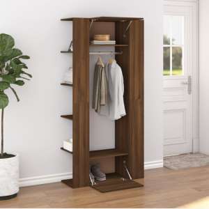 Deion Wooden Hallway Storage Cabinet In Brown Oak