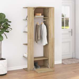 Deion Wooden Hallway Storage Cabinet In Sonoma Oak