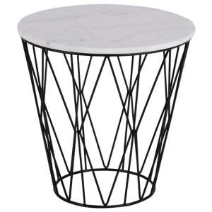Dekalb Round Marble Side Table In Guangxi White