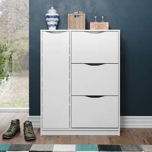 Delany Wooden Shoe Storage Cabinet In White