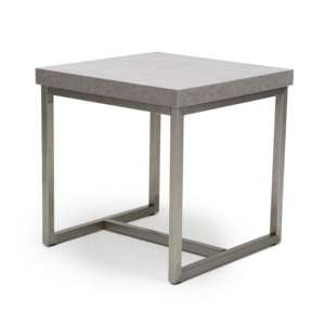 Delta Square End Table With Brushed Steel Base