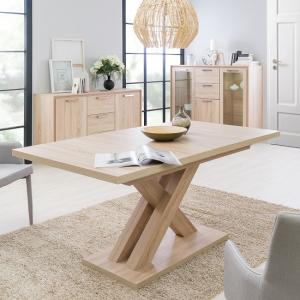 Deluca Wooden Extendable Dining Table In Sonoma Oak