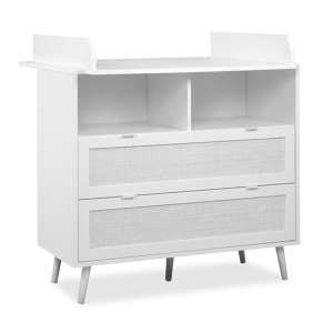 Denby Wooden Changing Table In White Cane Effect