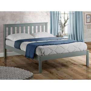 Denver Wooden Low End King Size Bed In Grey