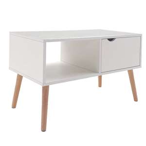 Deon Wooden TV Stand In White