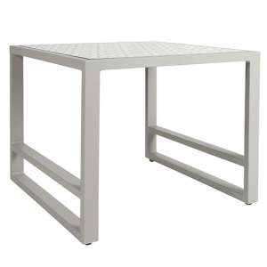 Derby Outdoor Patterned Glass Top Side Table In Grey