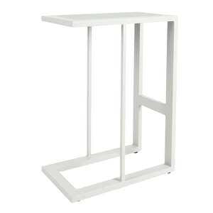 Derby Outdoor Plain Glass Top End Table In White