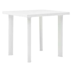 Derik Outdoor Plastic Dining Table In White