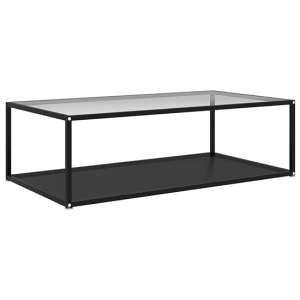 Dermot Large Clear And Black Glass Coffee Table In Black Frame