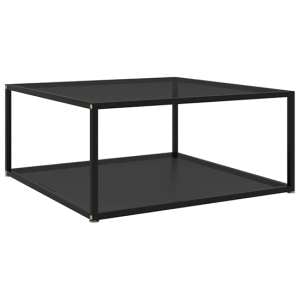 Dermot Small Black Glass Coffee Table With Black Metal Frame