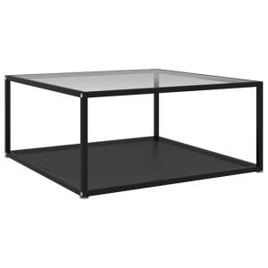 Dermot Small Clear And Black Glass Coffee Table In Black Frame