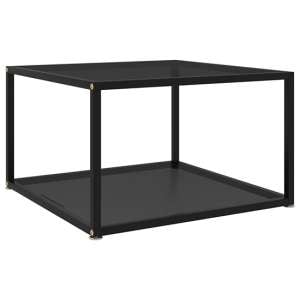 Dermot Square Black Glass Coffee Table With Black Metal Frame
