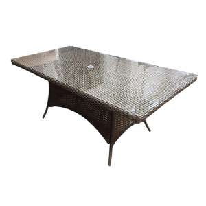 Derya Glass Top 200cm Wicker Dining Table In Natural