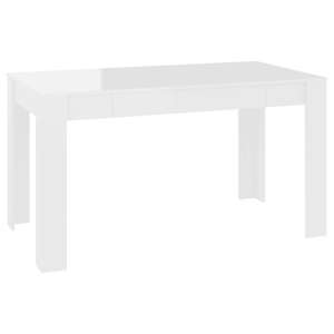 Desirus Rectangular High Gloss Dining Table In White