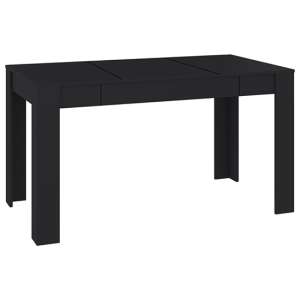Desirus Rectangular Wooden Dining Table In Black