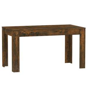 Desirus Rectangular Wooden Dining Table In Smoked Oak