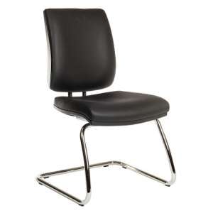 Dessau Visitor Deluxe Chair In Black PU With Chrome Frame