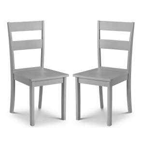 Kalare Wooden Dining Chair In Grey Lacquer In A Pair