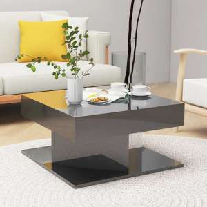 Deveraux Square High Gloss Coffee Table In Grey