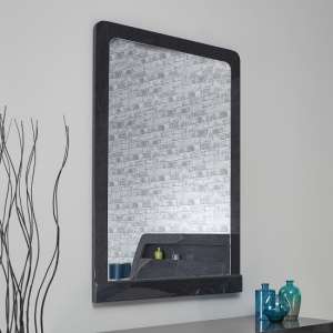 Devito Wooden Dressing Mirror In Grey Gloss Grain Effect Frame
