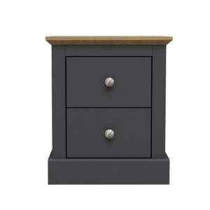 Didcot Wooden Bedside Cabinet In Charcoal With 2 Drawers