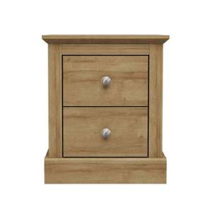Didcot Wooden Bedside Cabinet In Oak With 2 Drawers