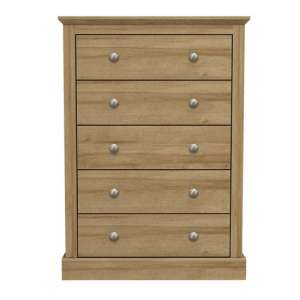 Didcot Wooden Chest Of Drawers In Oak With 5 Drawers