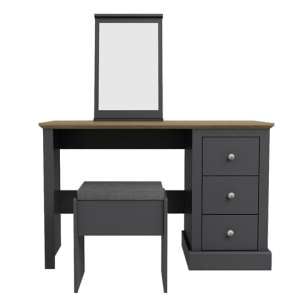 Didcot Wooden Dressing Table Set In Charcoal