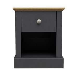 Didcot Wooden Lamp Table In Charcoal With 1 Drawer