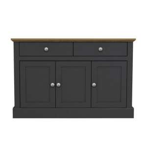 Didcot Wooden Sideboard In Charcoal With 3 Doors And 2 Drawers