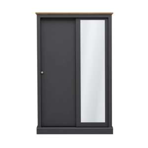 Didcot Wooden Sliding Wardrobe In Charcoal With 2 Doors