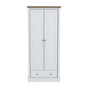 Didcot Wooden Wardrobe In White With 2 Doors