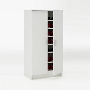Devon Shoe Storage Cabinet In Pearl White With 2 Doors