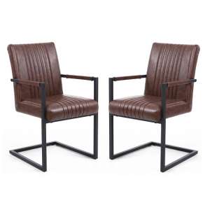 Dewall Cantilever Chair In Brown With Black Frame In A Pair