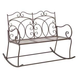 Dhuni Outdoor Cast Aluminium Seating Bench In Antique Brown