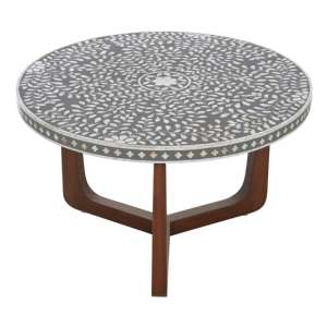 Diadem Round Wooden Coffee Table With Brown Legs