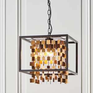 Diadema 4 Lights Ceiling Pendant Light In Black And Gold