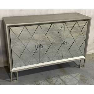Diama Wooden Sideboard In Vintage Champagne With 3 Doors