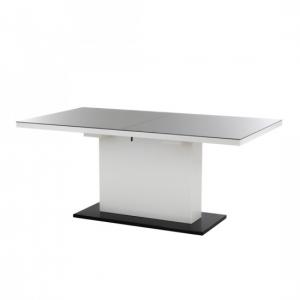 Corona Extendable Dining Table With A Black Glass Top