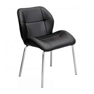 Dinky Bistro Faux Leather Dining Chair In Black
