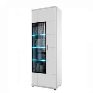 Corona Display Cabinet In White High Gloss Glass Right Hand Door