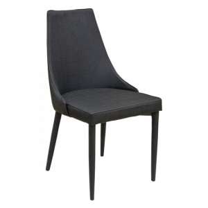Divina Fabric Upholstered Dining Chair In Black