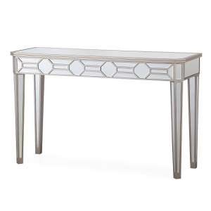 Dominga Mirrored Console Table In Silver Finish