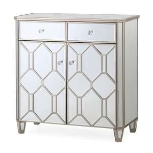 Dominga Mirrored Sideboard In Silver With Two Doors