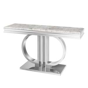 Deptford Marble Console Table In Light Grey