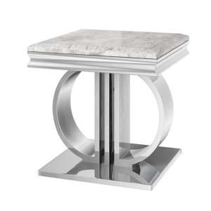 Deptford Marble Side Table In Light Grey