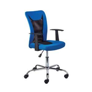 Donny Polyther Office Chair In Blue With Arms
