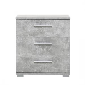Douglas Bedside Cabinet In Structured Concrete With 3 Drawers
