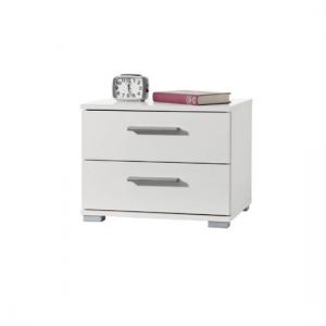 Byron Bedside Cabinet In White With 2 Drawers
