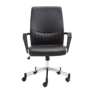 Brome Faux Leather office Chair In Black
